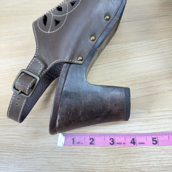 Dansko Womens Rowena Sandals Size 41 (US 10.5-11) Brown Leather Wooden Heel Shoe - Picture 12 of 12